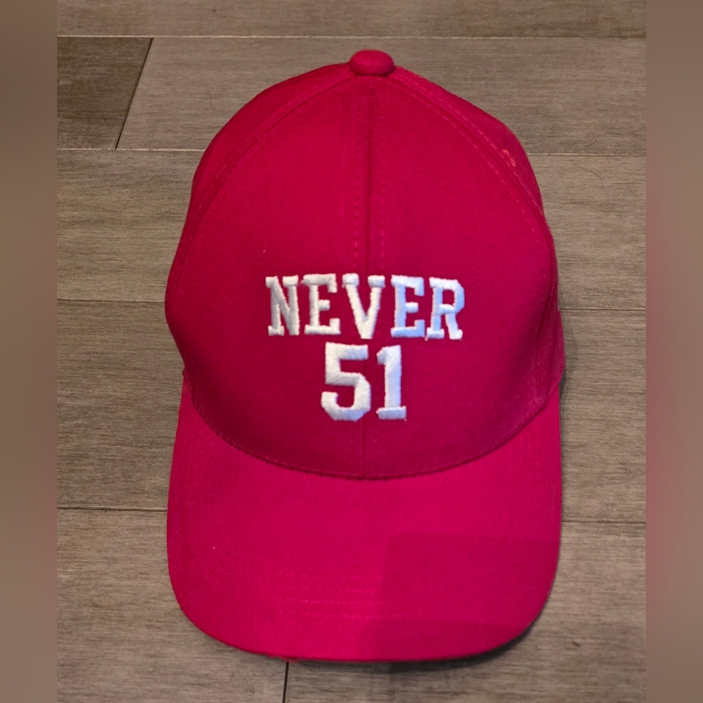 Canada * NEVER 51 RED Cap with WHITE Embroidery - ONE SIZE